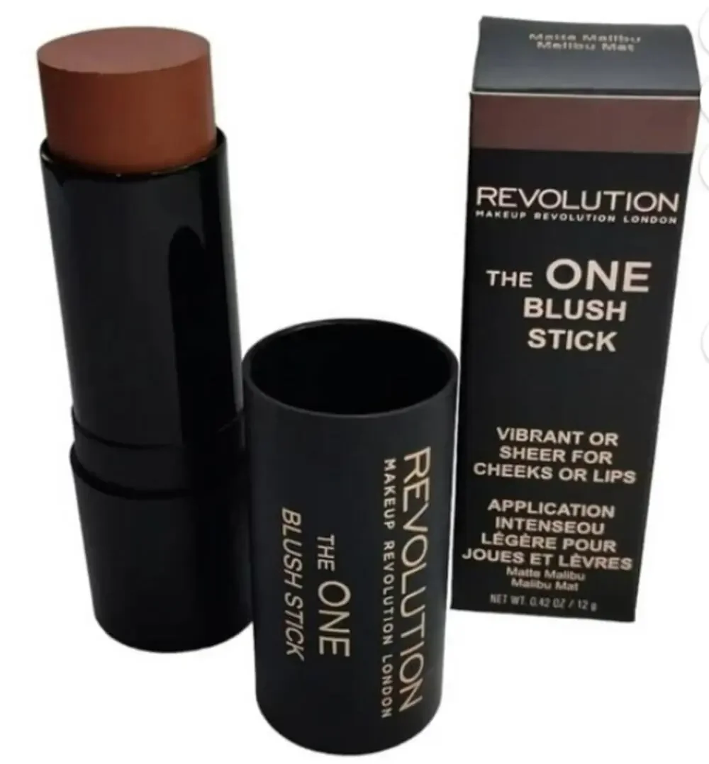 Revolution The One Vibrant Blush Stick, Cheeks and Lips, Matte Malibu, NWT